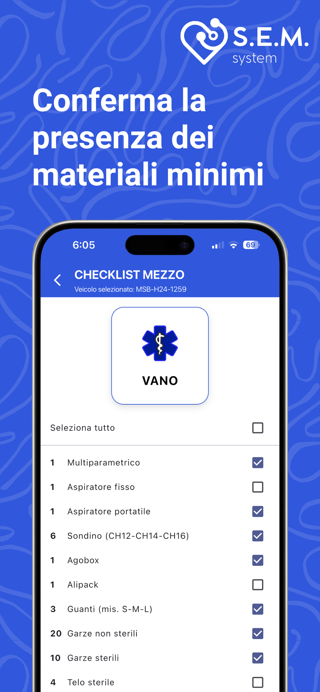 Accesso operatore e selezione mezzo